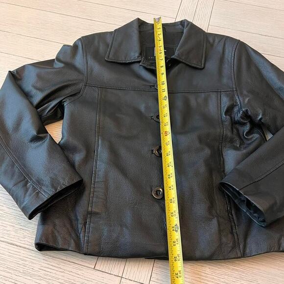 Kc collection womens leather lined‎ blazer. Button front w/ pockets. Sz M - Picture 5 of 8